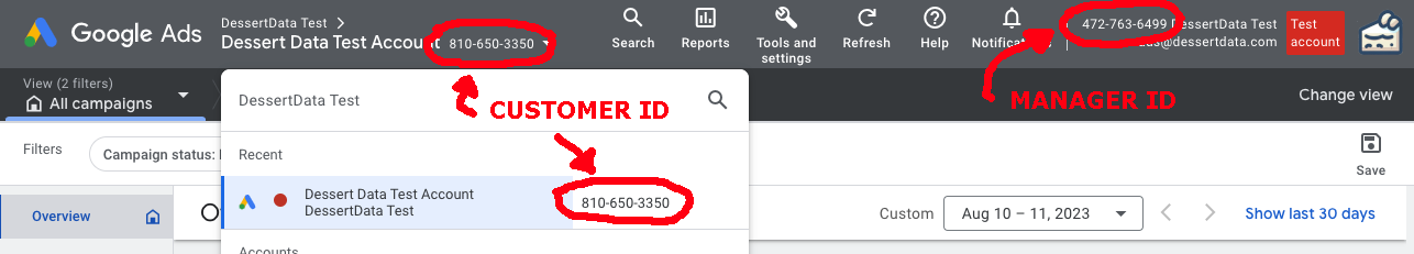 Google Ads Customer ID